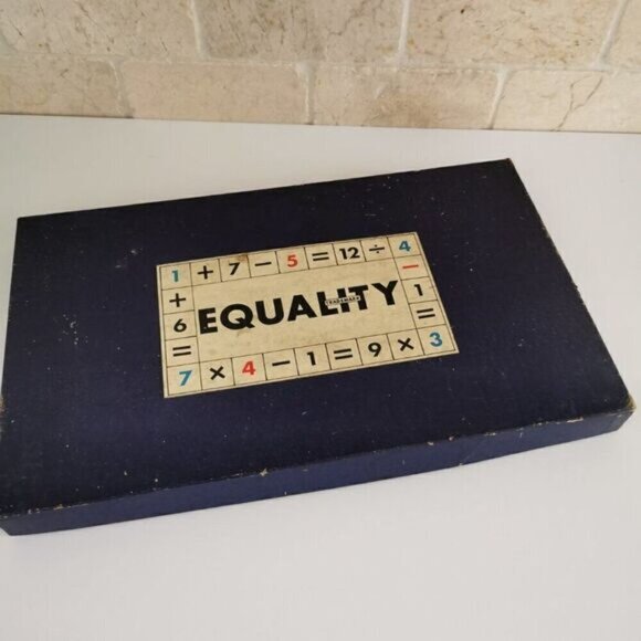 Vintage Equality Board Game, Numerical Numbers Mathematical Game Tiles - Picture 2 of 4